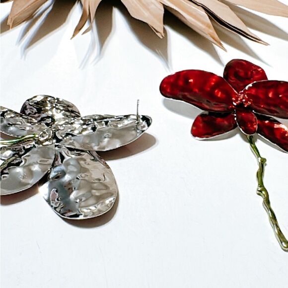 Flower statement earrings #1183 - Picture 5 of 5